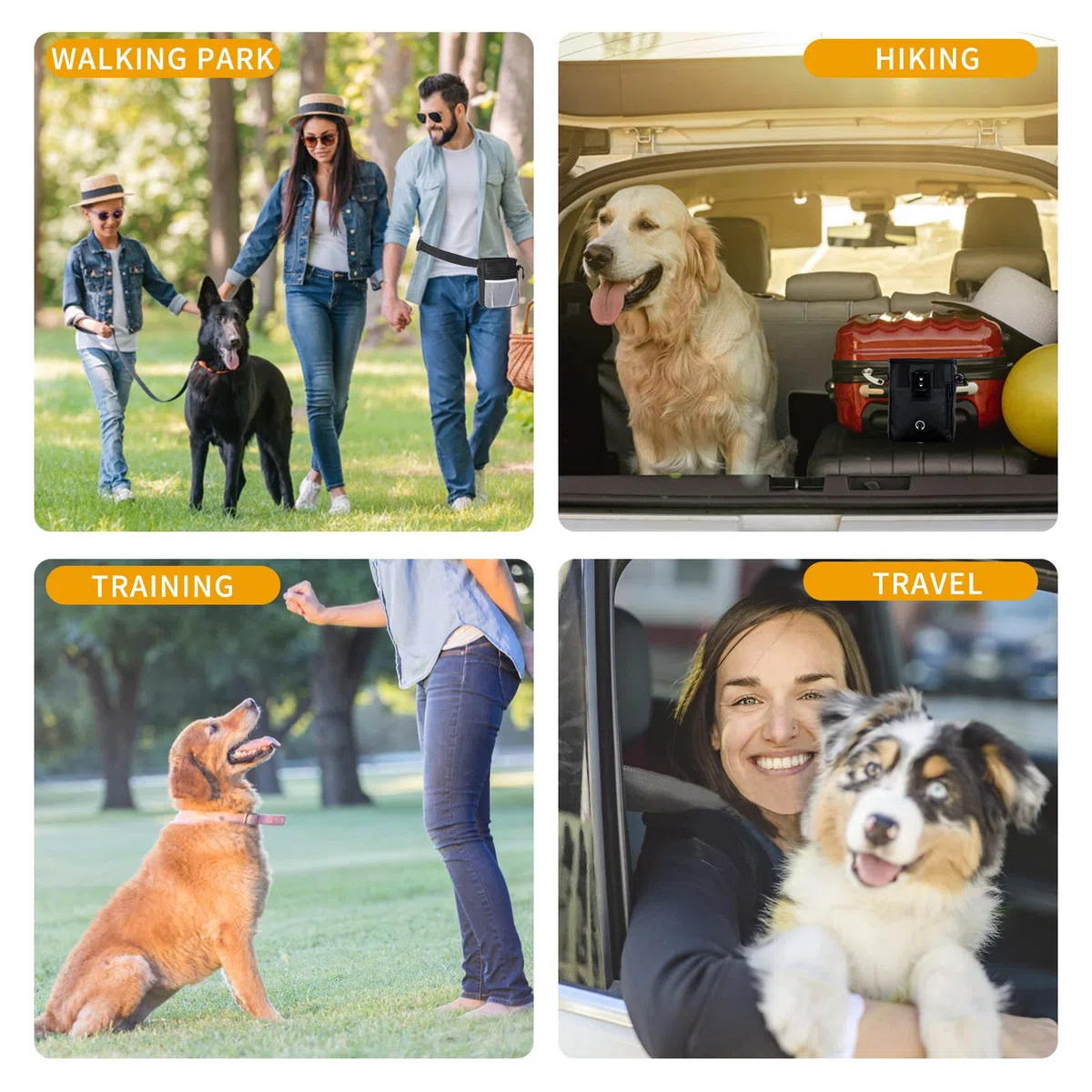 Bolsa de golosinas para perros, 3 formas de llevar bolsas de golosinas para entrenamiento de mascotas, bolsa de entrenamiento para perros con cinturón de cintura, correa de hombro, bolsa de