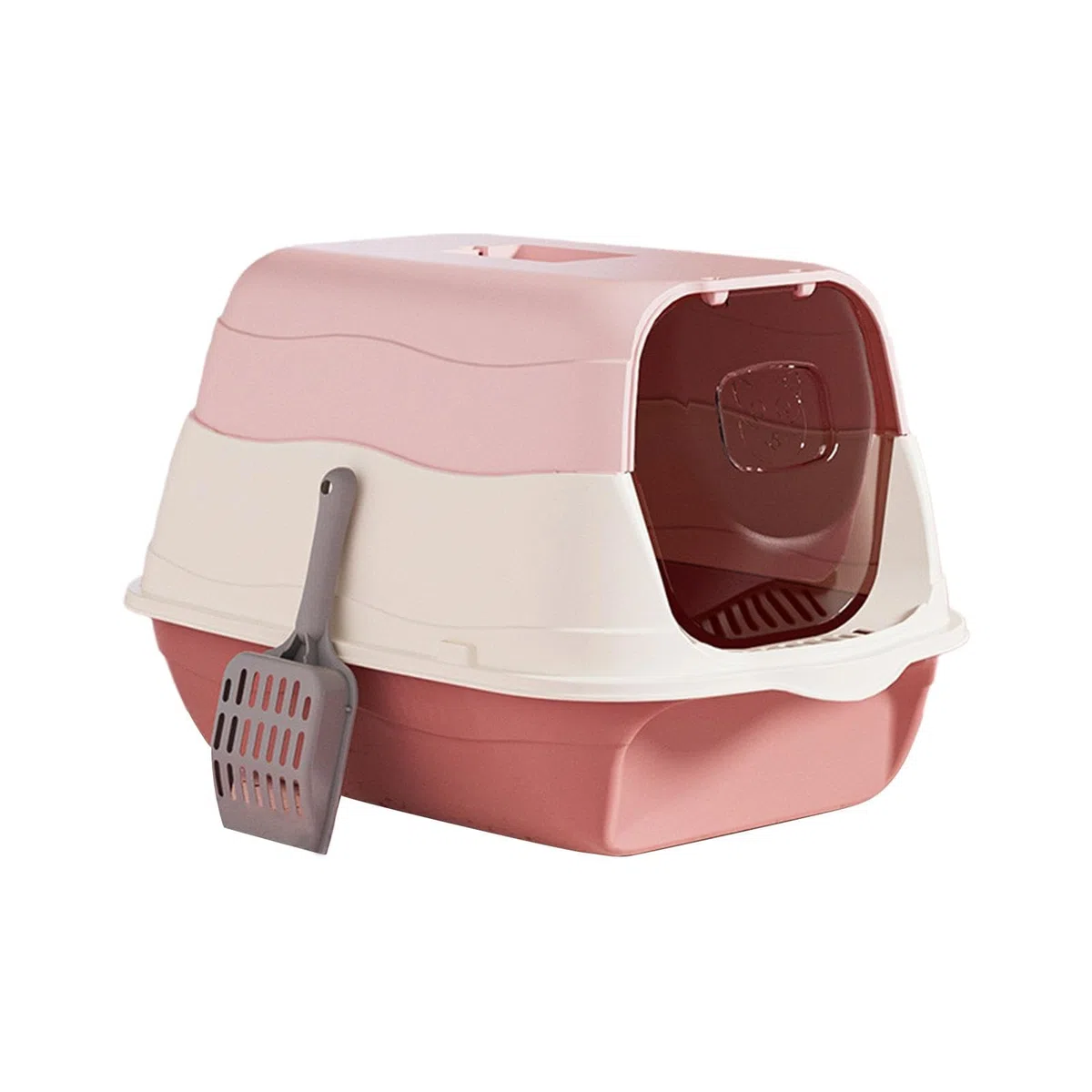 Caja de Arena con Tapa con Capucha, Orinal para, Caja de Arena Cerrada, Arenero Extraíble, Caja de Arena Reutilizable para Mascotas con