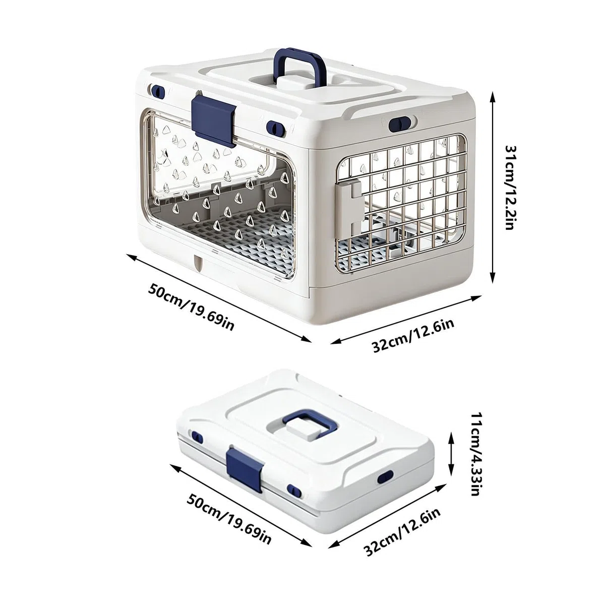 Transportín para Gatos Transporte Plegable Para Mascotas Y Almacenamiento | Transportín Rígido de Perros Para Mascotas Pequeñas O Medianas, Cachorros Y , Salidas, Camping, Paseos, Viajes Por Carre