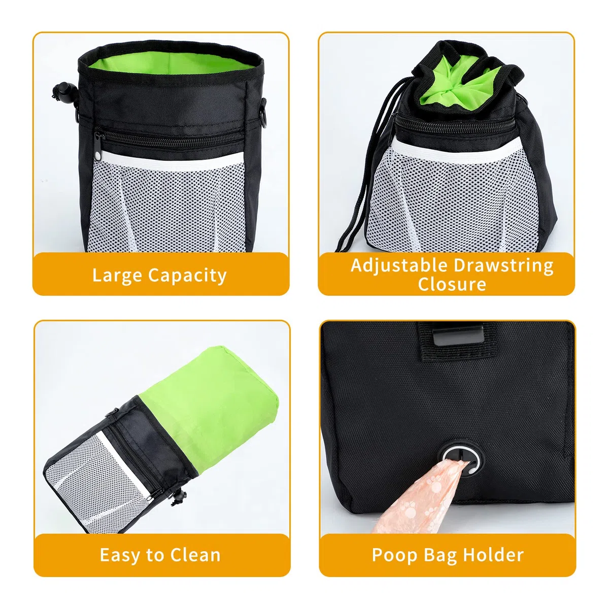 Bolsa de golosinas para perros, 3 formas de llevar bolsas de golosinas para entrenamiento de mascotas, bolsa de entrenamiento para perros con cinturón de cintura, correa de hombro, bolsa de