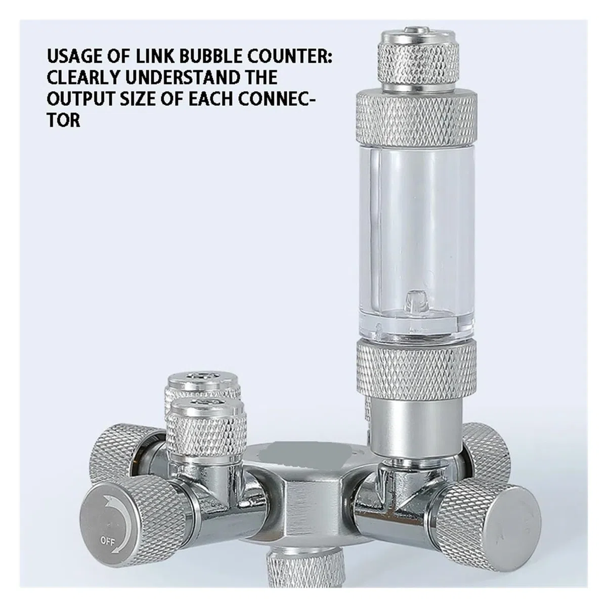 Separador de CO2 for Acuario multicanal Acero Inoxidable, válvula retención, generador for pecera, Accesorios reguladores(W02-02)