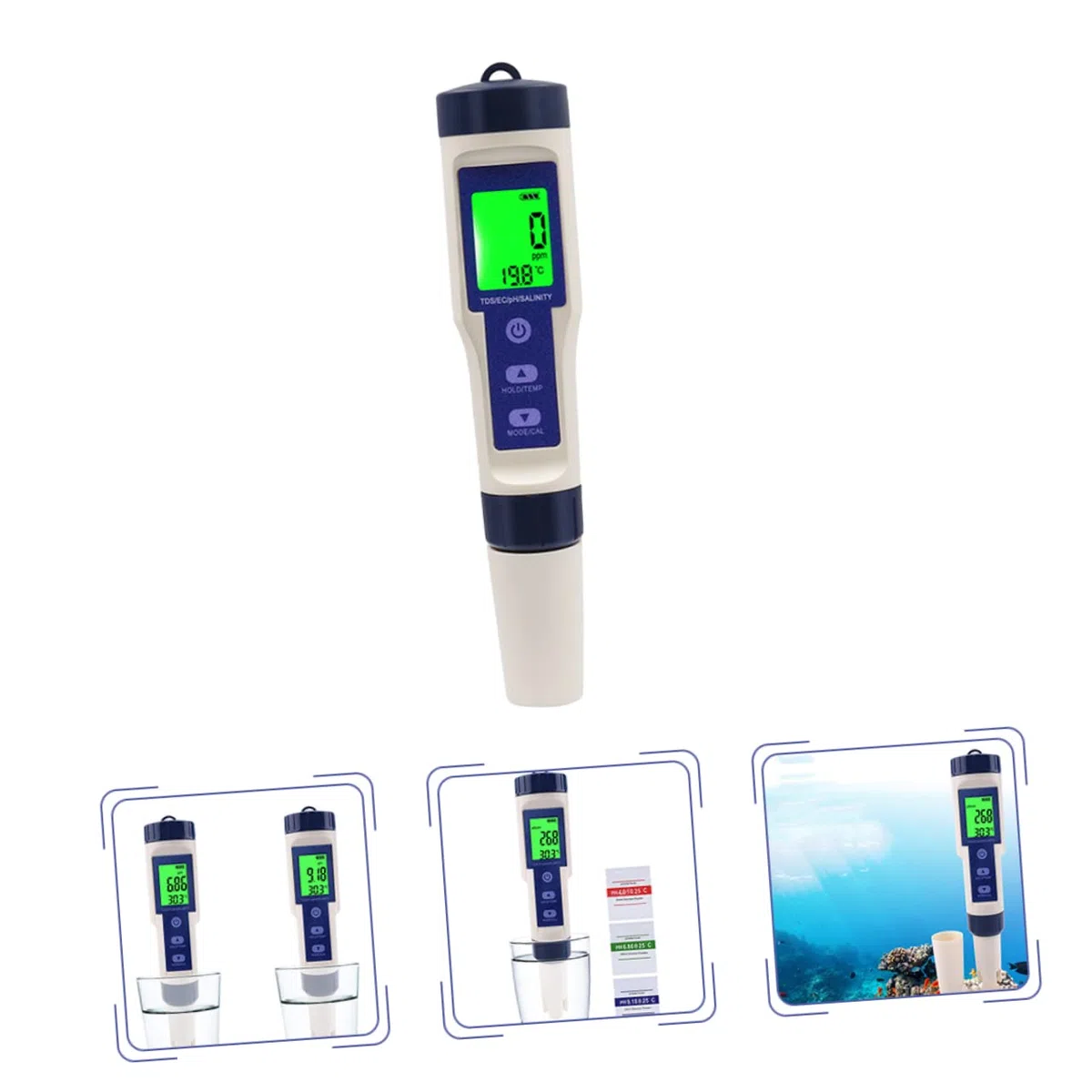 Probador Digital De Del Agua Para Medidor De Salinidad Ph Portátil Para y De Agua