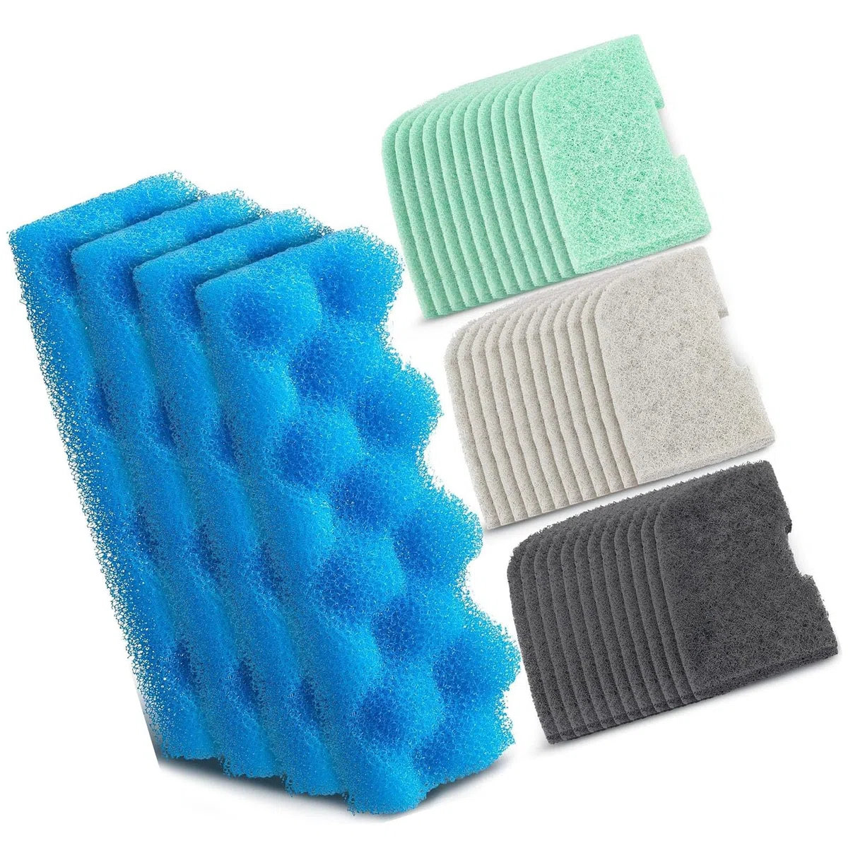 Juego de almohadillas de espuma para filtro de acuario compatible con sistemas de depósito 306 307, paquete de 40 piezas de esponja de repuesto para mantenimiento de acuarios, relleno de esponja