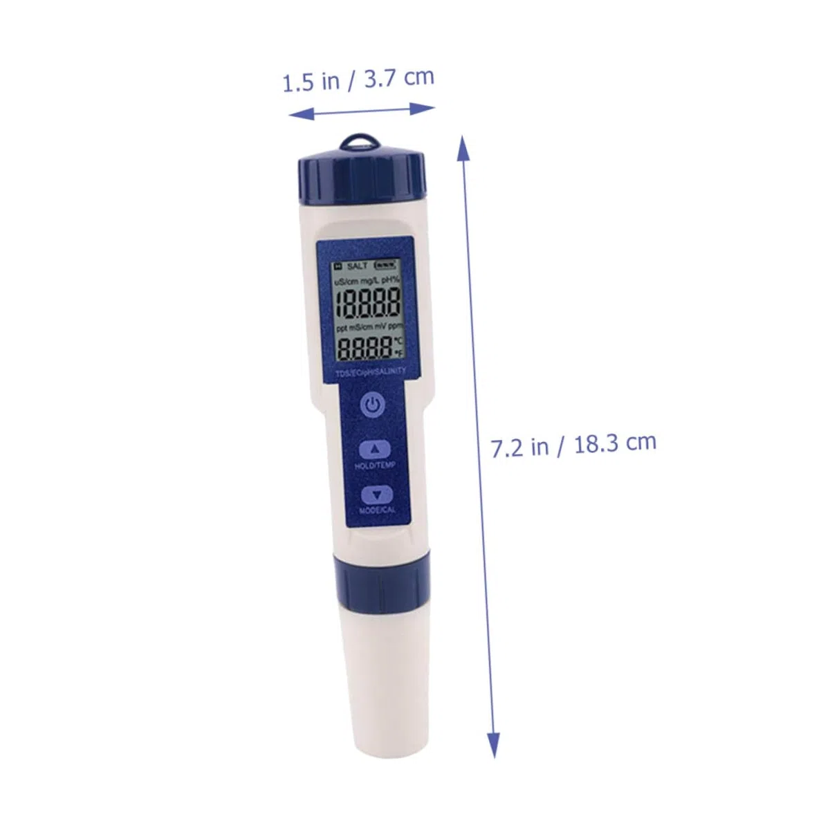Medidor Digital de Salinidad y Ph para Acuicultura Sonda de Alta Sensibilidad y Carcasa de Plástico, Incluye 3 Baterías Lr44 para Laboratorios de Agua