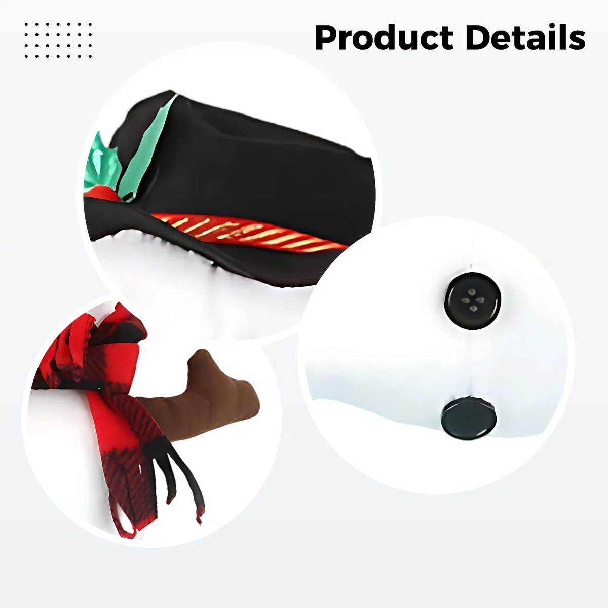 Disfraz de muñeco de nieve para perro, talla M, con bufanda clásica, diseño vertical para perros pequeños, circunferencia de la cabeza 30 cm