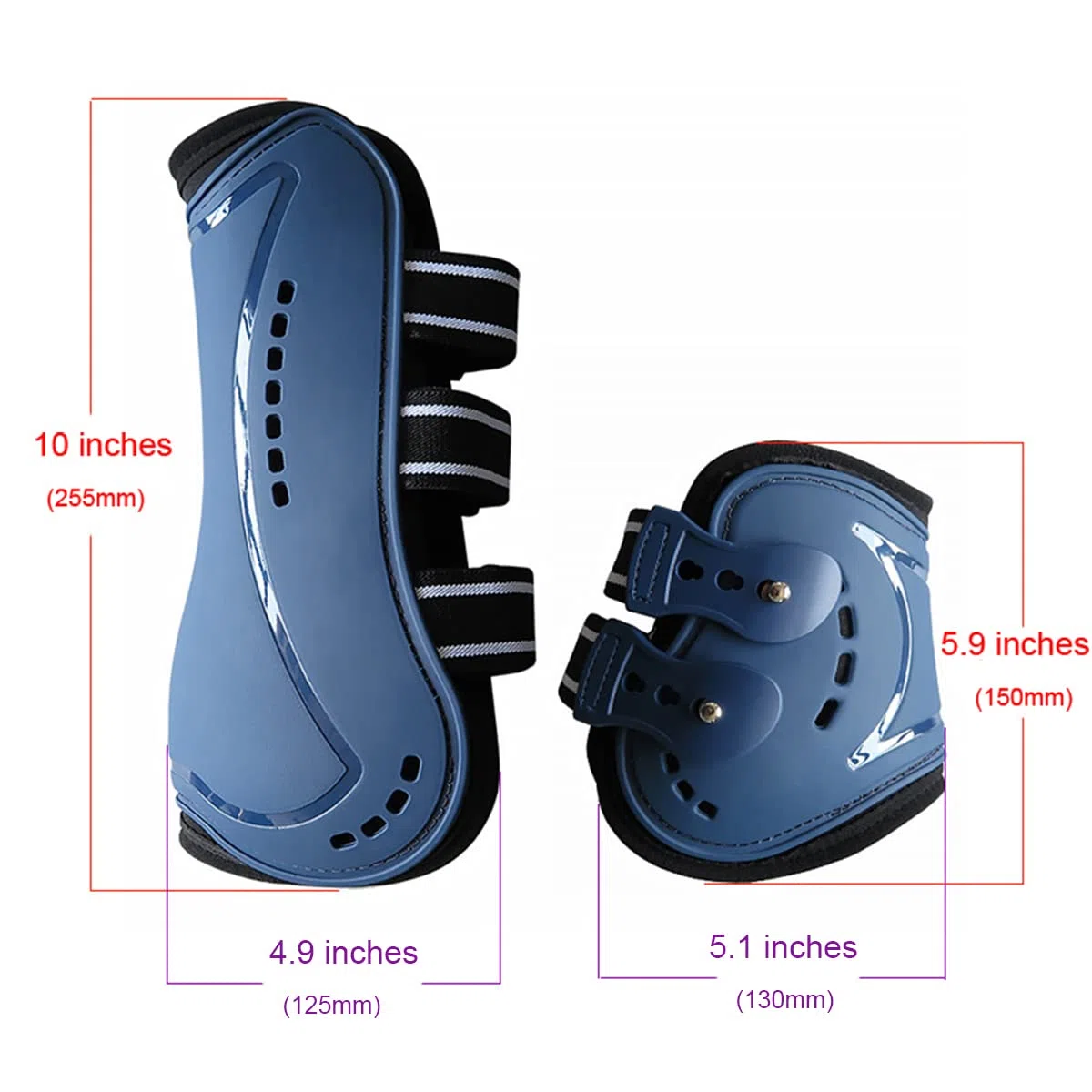 Botas de caballo con frente abierto, botas deportivas con tendón de salto trasero, protección segura para las piernas, suministros clásicos equinos, juego de 4 (marrón, L)