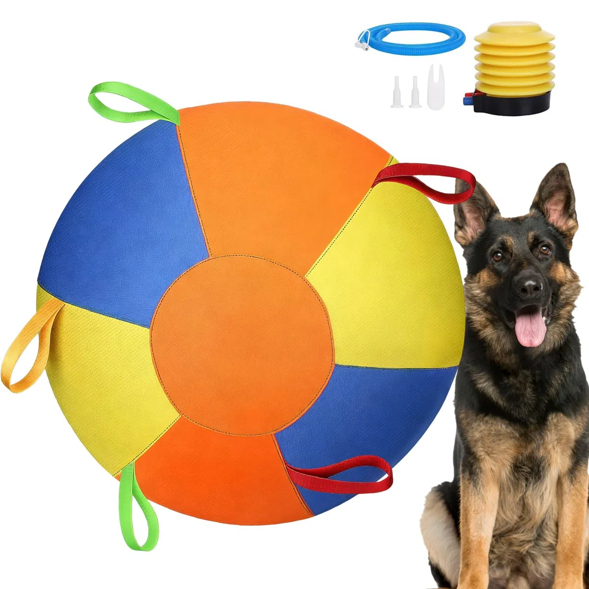 Juguetes de pastoreo para perros Juguete Inflable Resistente a Roturas | Pelota de Perro Calmante con Asa para Jardín, Piscina, Juego, Ejercicio, Dentición, Cachorro, Pequeño, Mediano, Grande