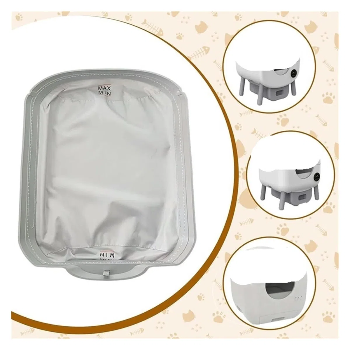 Set de bandeja extraíble para arenero, alfombra interior plástica
