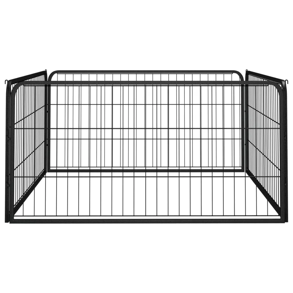 Parque para perros (4 paneles, 100 x 50 cm), color negro