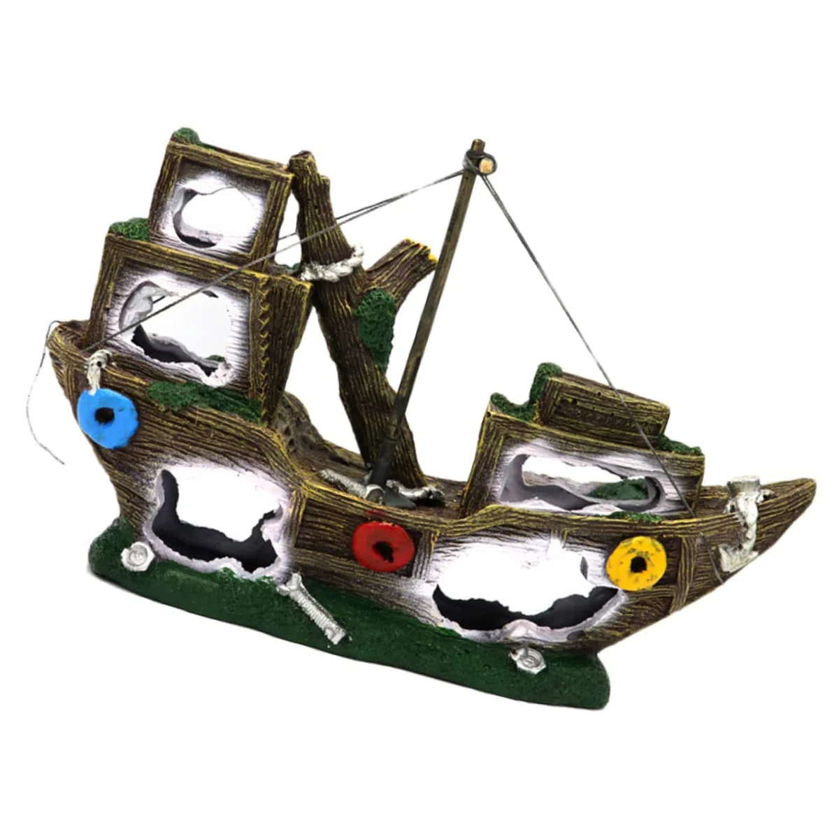 Acuario Decoración De Pecio De Barco Pirata Adorno para Acuarios Paisaje Marino Creativo Accesorio para Peces y Camarones