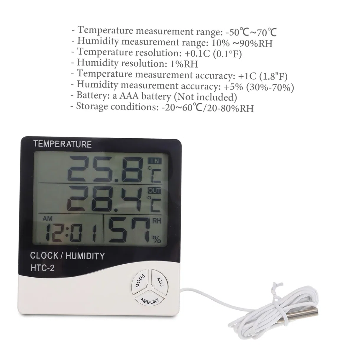 BESPORTBLE 2piezas Termómetro Digital Lcd Para Acuario y Terrario Higrómetro Electrónico Pantalla y Clara Monitoreo De Temperatura Del Agua Para Mantener Un Saludable Para Peces y Plantas