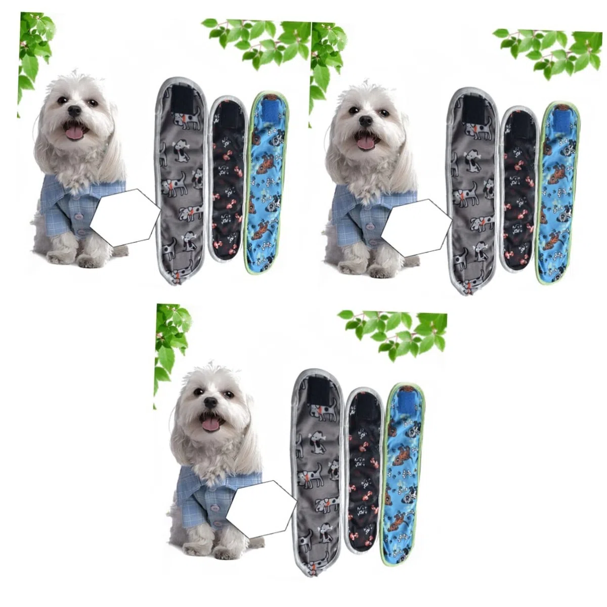 SUPVOX 3 Juegos De Ropa Interior para Perro Reutilizables De 9 X 30 Cm De Algodón Lavables A Máquina Evitan Que Se Marque El Territorio. 3 Unidades.