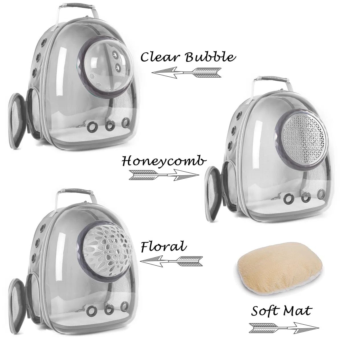 Mochila transportadora para gatos de burbujas, mochila transparente para cachorros y conejos, mochila para gatos con burbujas de cápsula espacial, aprobada por aerolíneas