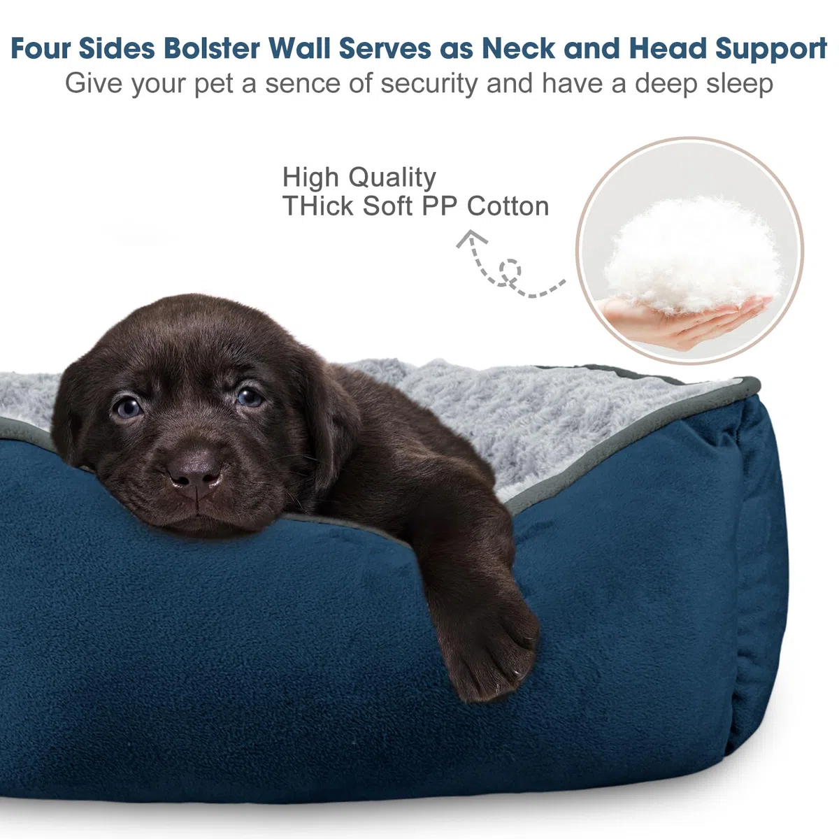 JOEJOY Cama Rectangular para Perros Grandes, medianos y pequeños, sofá Cama ortopédica Lavable, Suave y Transpirable, Cama calmante Duradera para Perros con Parte Inferior Antideslizante, Varios