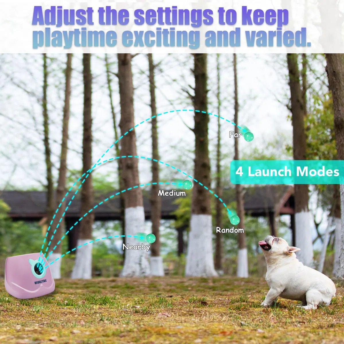 Lanzador automático de bolas para perros, máquina de búsqueda de bolas para perros, lanzador automático de bolas para perros pequeños y cachorros, juguetes interactivos para perros pequeños
