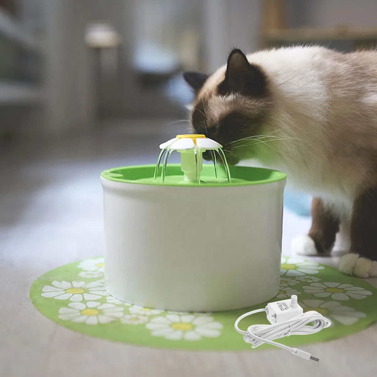 CLISPEED Bomba de Repuesto para Fuente de Agua para Gatos y Perros, Operación Silenciosa y Sumergible, Material Abs Cable USB, Adecuado para Dispensadores de Agua en Hogares