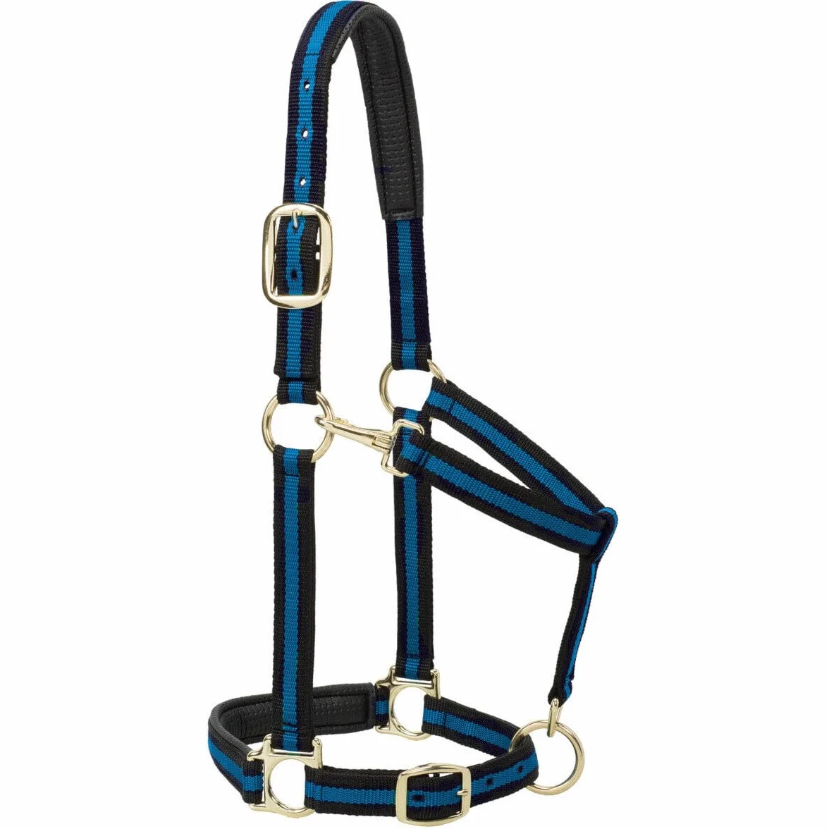 Weaver Leather Cabestro de Nailon para Caballos, Acolchado y Ajustable, para Barbilla y Garganta, cabestros chapados en latón para Entrenamiento