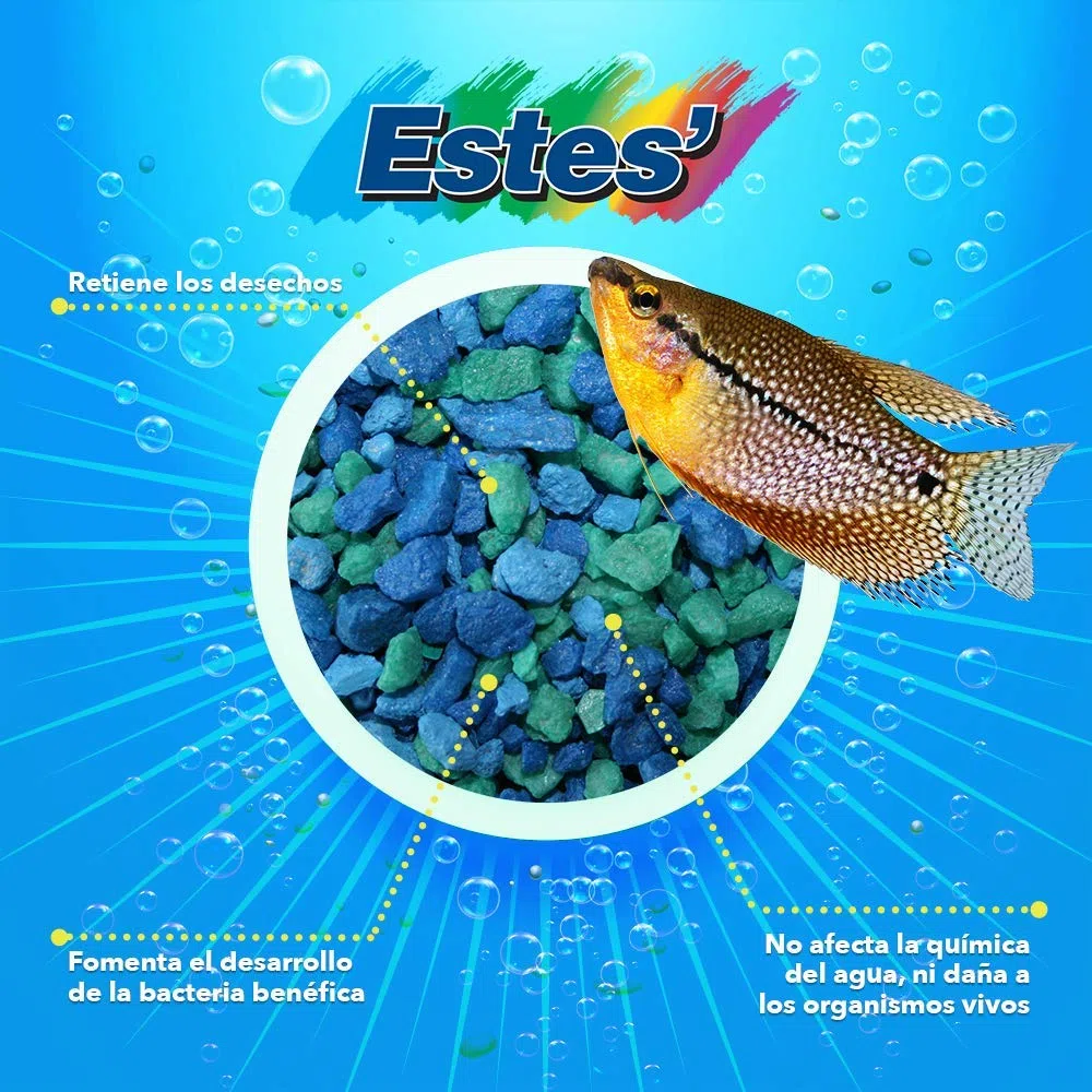 Estes Spectrastone Blue Jean - Grava para acuarios de Agua Dulce, Bolsa de 5 Libras