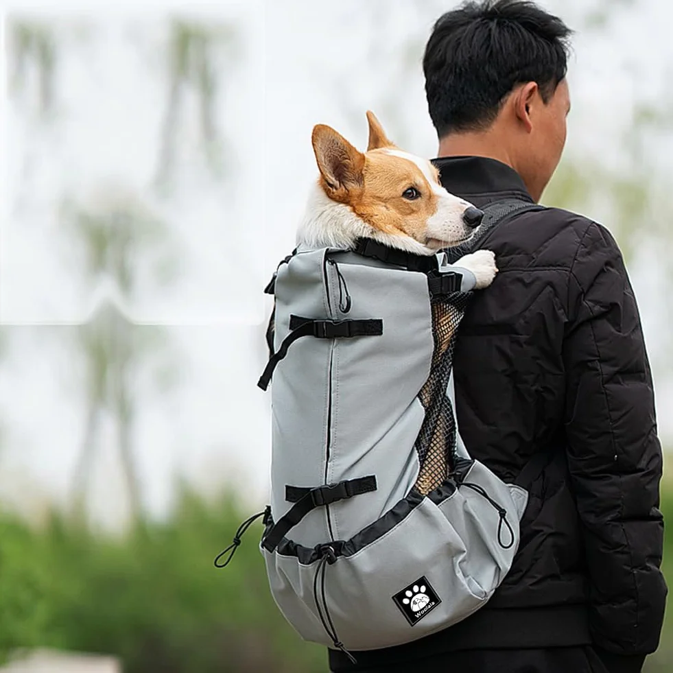 Bolsa de transporte para perros de 1 a 25 kg con diseño de cabeza de cordón, mochila ventilada para perros pequeños y medianos, transportador diario para cachorros para caminar al aire libre, seguro