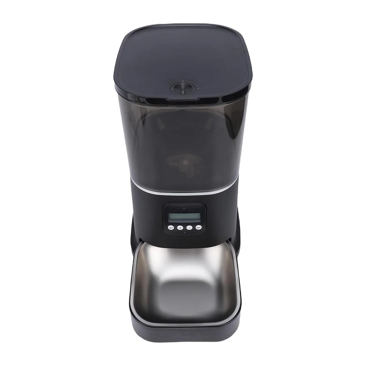 HEEPDD Alimentador Automático para Mascotas, Comederos Automáticos de Acero Inoxidable de Grado con Fuente de Alimentación Dual para Dueños de Gatos Ocupados y Uso en Interiores, Alimentador para