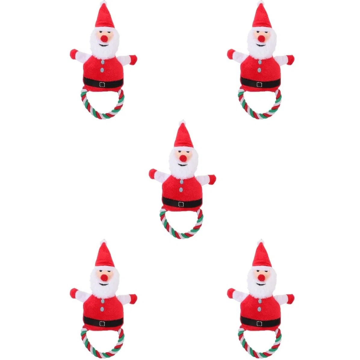 Toyvian 5 Piezas Juguete de Peluche para Perros Sonido, Papá Noel Navideño