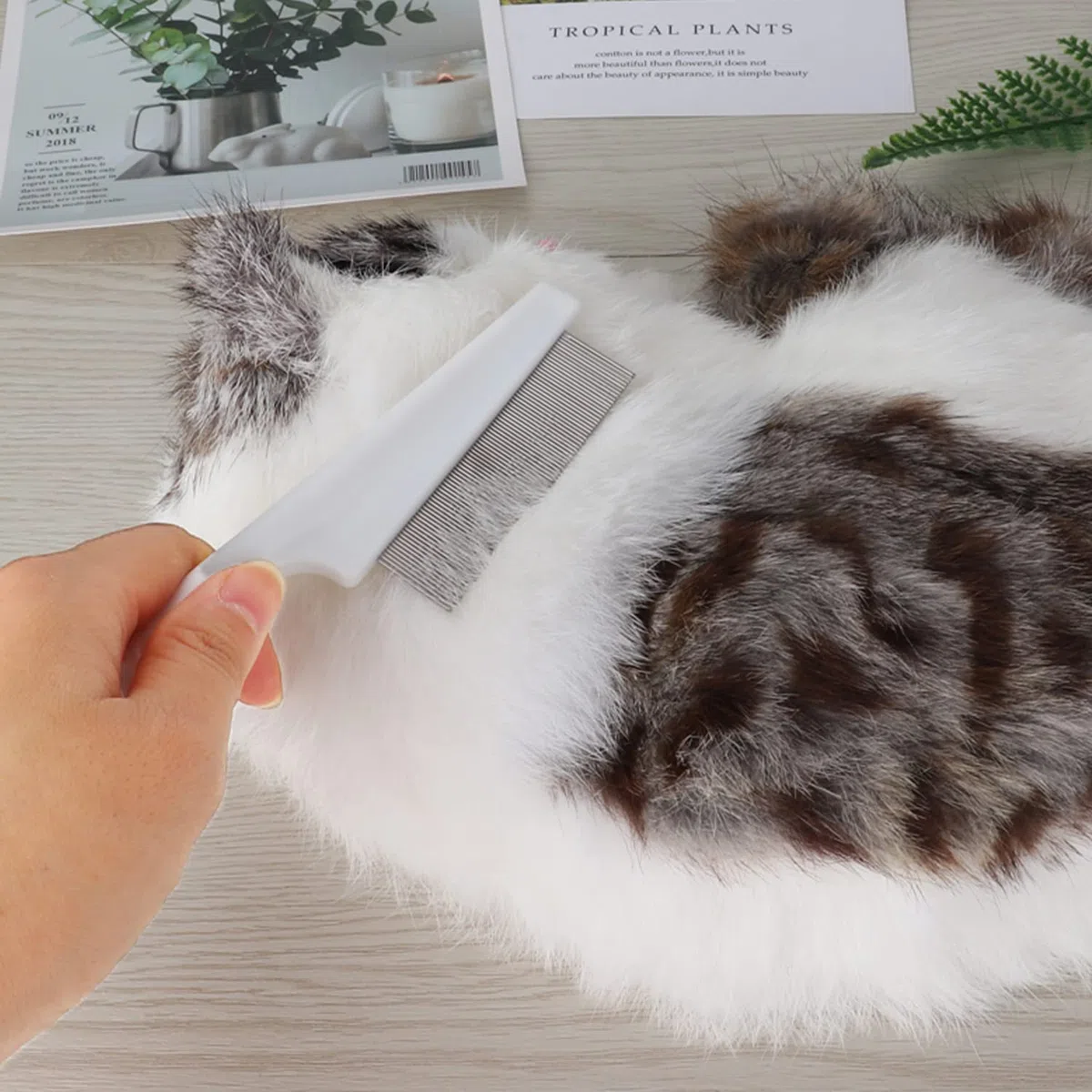 Peine antipulgas para perros y gatos, peine para piojos de mascotas, elimina pulgas y huevos de pulgas, removedor de manchas de lágrimas, peine para desenredar y desenredar la cara y las patas, peine