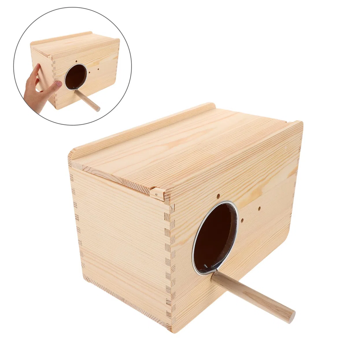 DOITOOL Caja de Cría de Madera para Loros Nido de Cría para Cacatúas y Periquitos Casa Nido para Pájaros Orificio