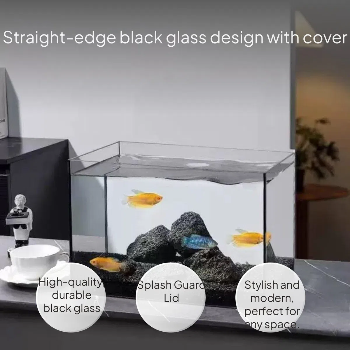 Sharplace Acuario Pecera Tanque Cristal Recipiente con Vidrio Transparente y Forma Recta Adecuado para Paisajes Acuáticos Mascotas y Decoración en Espacios Interiores, 30 * 18 * 20cm