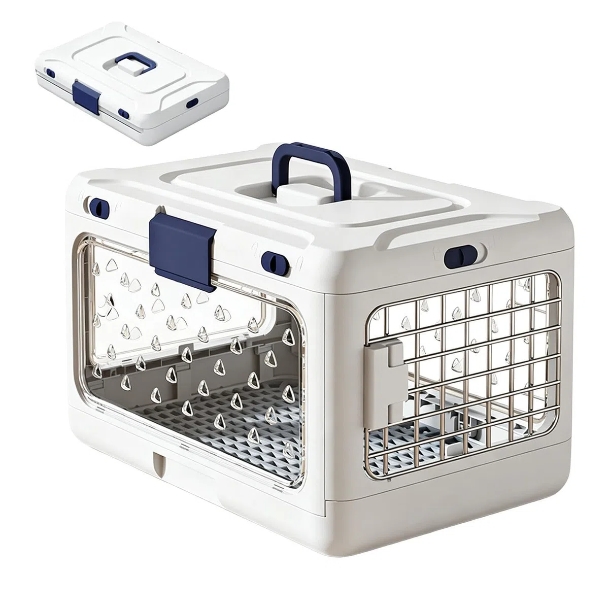 Transportín para Gatos Transporte Plegable Para Mascotas Y Almacenamiento | Transportín Rígido de Perros Para Mascotas Pequeñas O Medianas, Cachorros Y , Salidas, Camping, Paseos, Viajes Por Carre