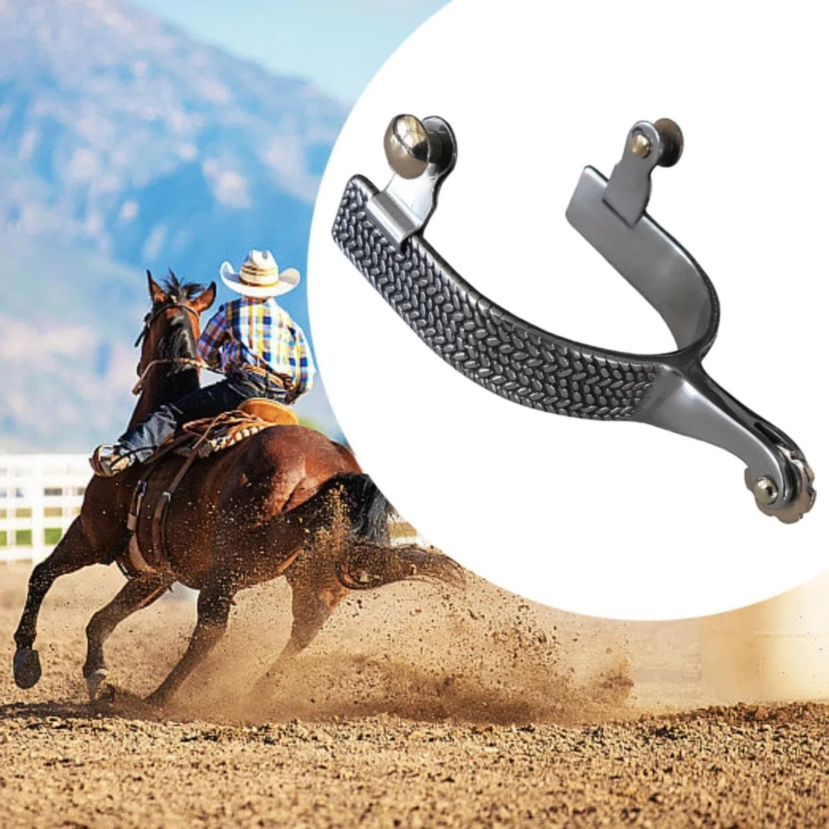 Qianly 2 Piezas de Equipo Occidental Espuelas para Caballos Espuelas Occidentales Espuelas para Botas de Caballo