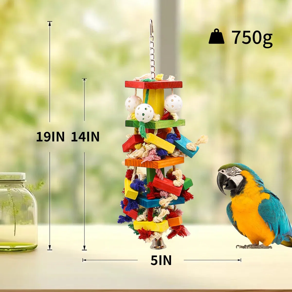 Juguetes interactivos de loros para pájaros grandes, cacatúa, cacatúa y periquito, cosas de juego para pájaros grandes, juguetes divertidos y atractivos para pájaros