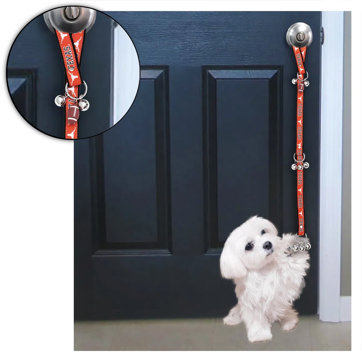 Pets First Collegiate Puerta Bell – Mascota formación Bell – Orinal para Puerta Bell – Bell de adiestramiento para Perro