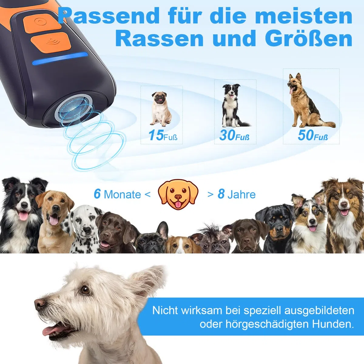 Dispositivo antiladridos para Perros, Dispositivo disuasorio ultrasónico antiladridos para Perros, 26072201 from de Black | Entrenamiento humano para perros sin choque,Dos modos ultrasónicos,Hasta 15 m de alcance,USB-C recargable,Compacto y portátil
