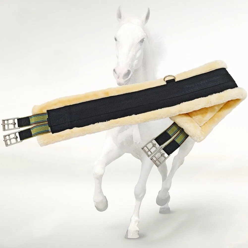 Cómoda cincha de caballo con forro de poliéster suave, hebilla de rodillo de acero inoxidable, perfecta para montar en el oeste (110 cm)