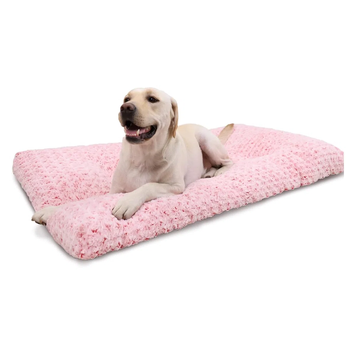 Cama para perro lavable de lujo de felpa para perros con cajón de cama cómoda para perros y razas grandes, jumbo, medianas, perros pequeños y gatos, 35 x 23 pulgadas, color rosa