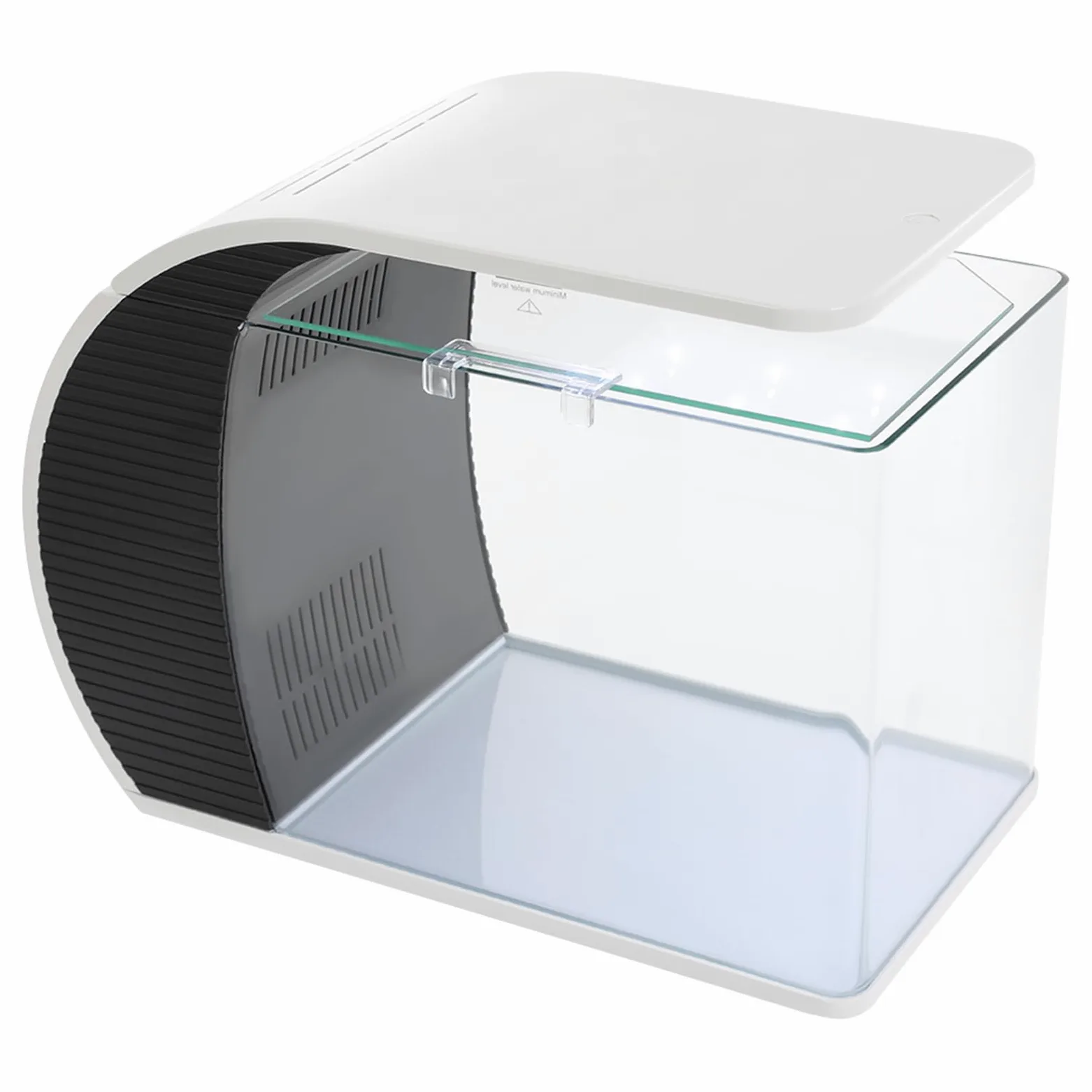 Acuario pequeño de cristal con iluminación LED de 19 litros | Adecuado para mantener guppies, peces pequeños y plantas acuáticas en el dormitorio u oficina