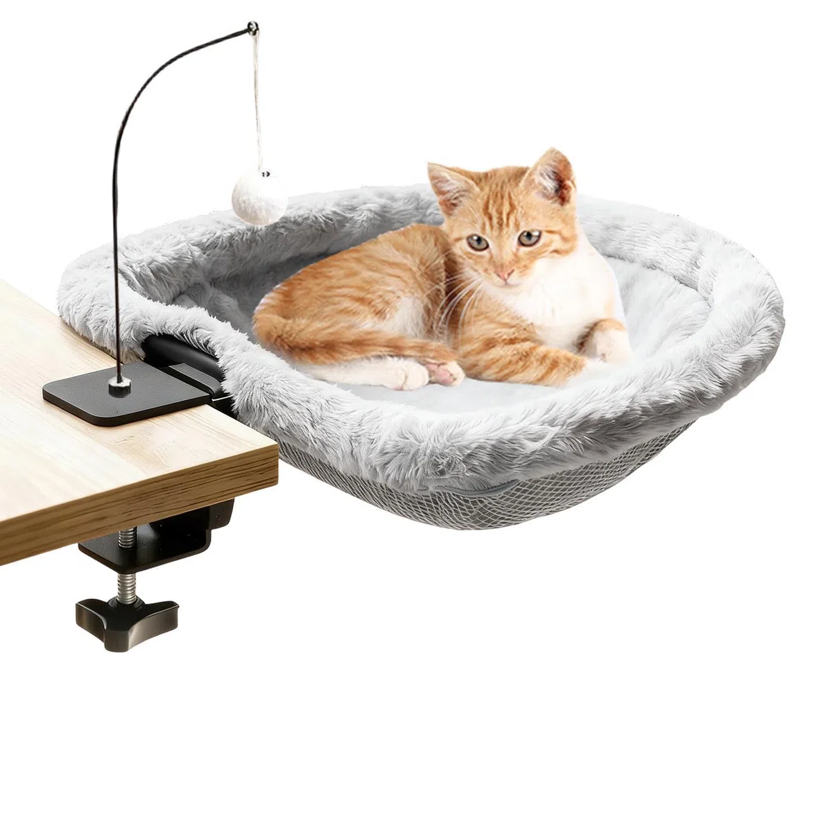 Cama para Gatos de Escritorio Hamaca antideslizante para gatitos que ahorra | Cama de Escritorio Montable para Salón Oficina Hogar Dormitorio Mesa Descanso Juego