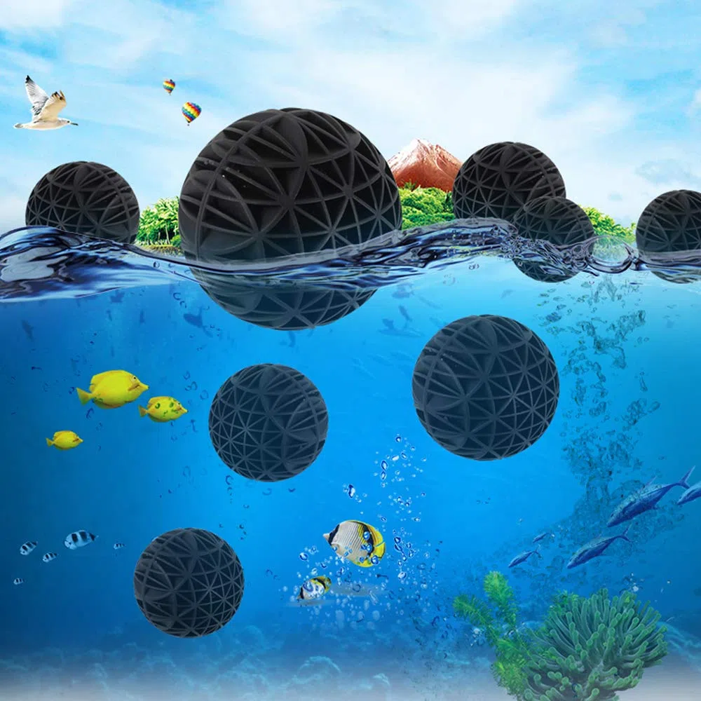 Bolas de acuario bio, bola de filtro de acuario medios bio, 80 piezas (56 mm)