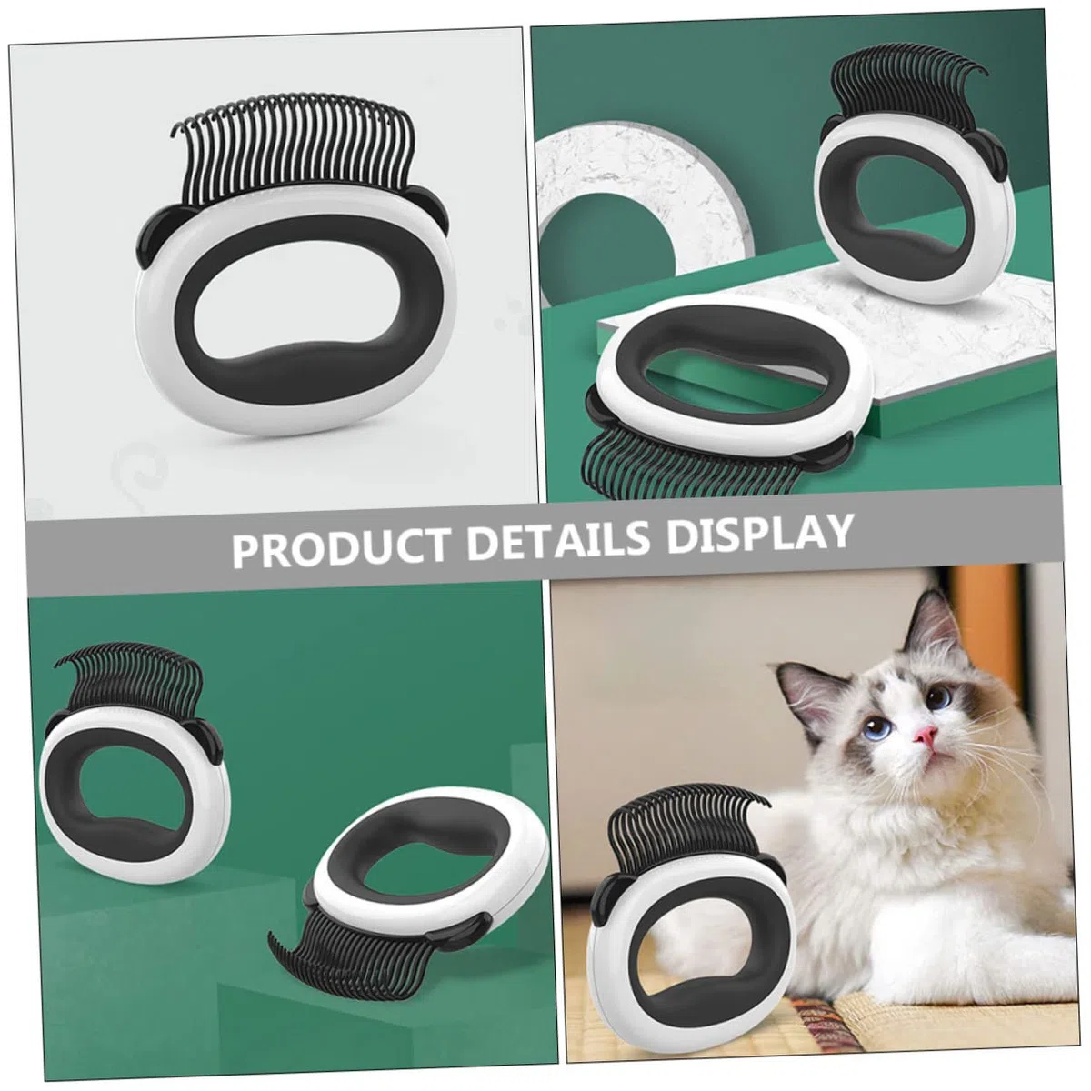 Happyyami 5piezas Cepillo De Aseo Para Gatos Mango Ergonómico Peine De Mascota Para Eliminar Pelo Suelto y Desenredar Accesorio De Cuidado Diario Para Perros y Gatos