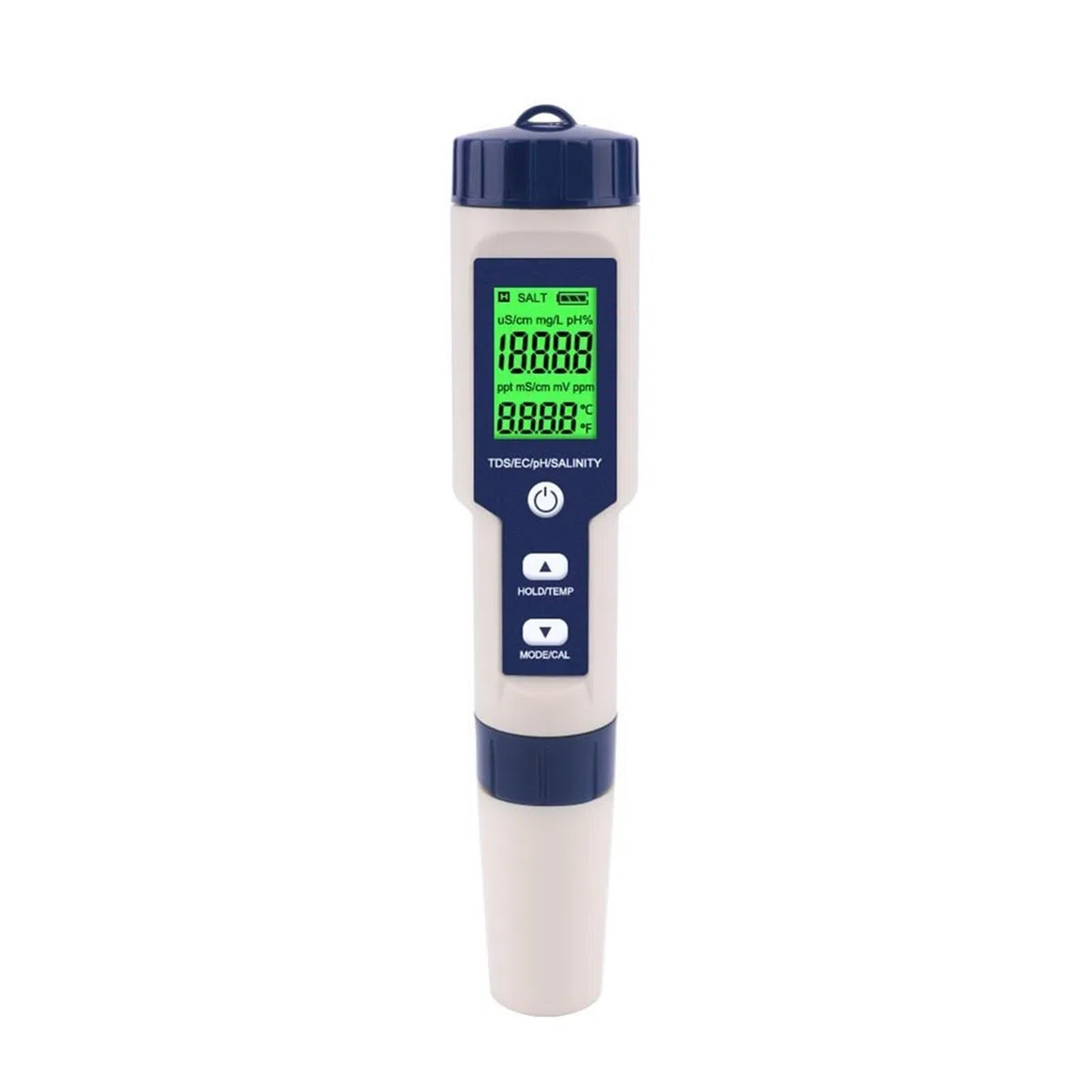 Probador de Agua, Medidor Digital de Calidad del Agua 5 en 1 TDS/EC/PH/salinidad/Temperatura for Piscinas, Agua Potable, acuarios(PH EC TDS Salt Temp)