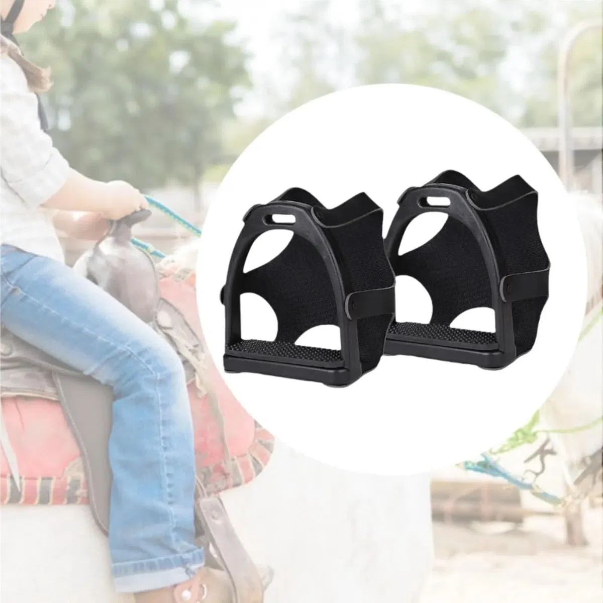 2 estribos antideslizantes for montar a caballo, ideales for deportes ecuestres al aire libre y for adultos.