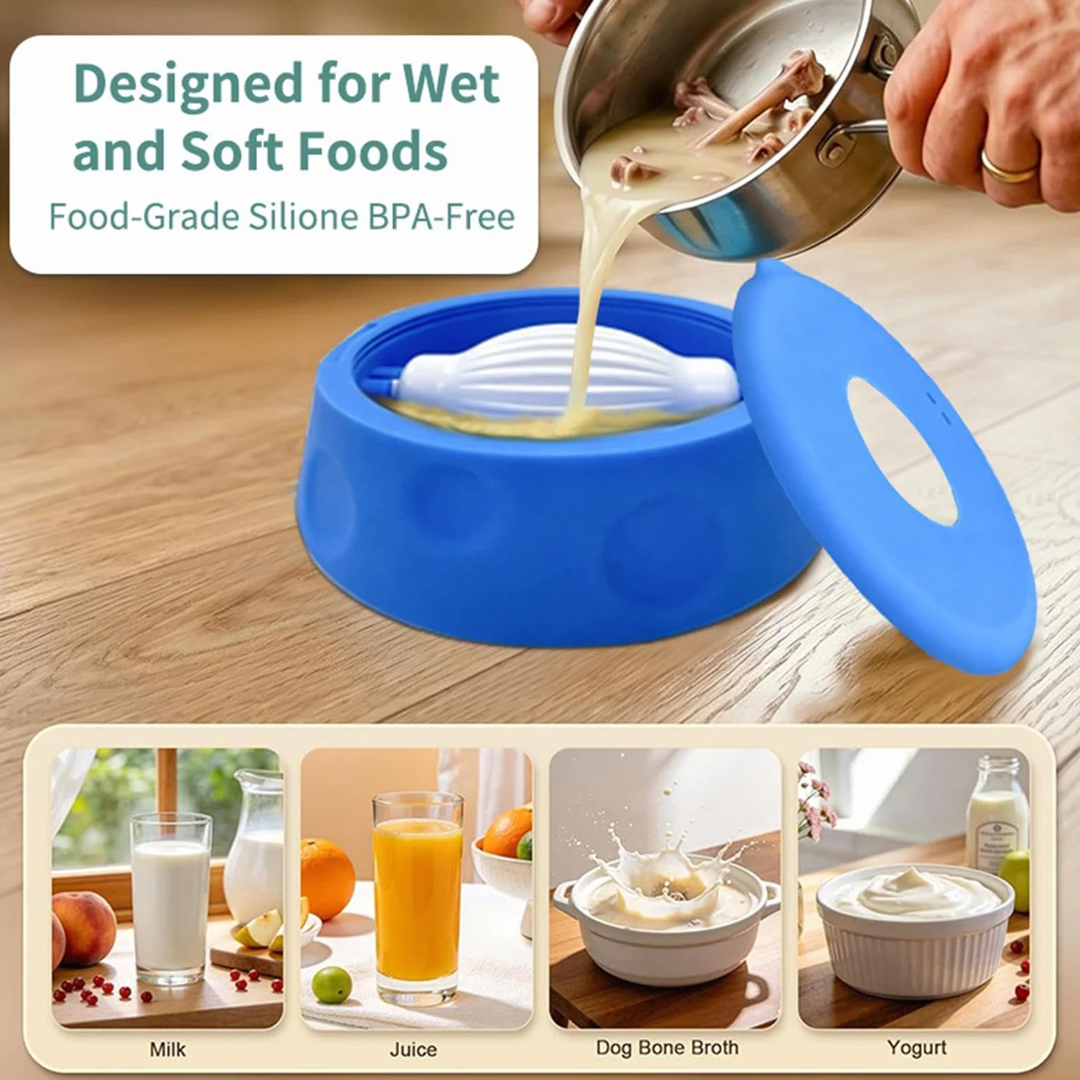 Cuenco Lamedor Perruno Dispensador de Silicona con Bola Giratoria | Juguete Lamedor Perruno Para Lamer Y Alimentar Con Comida Para Cachorros, Yogur, Puré De Carne Y Premios
