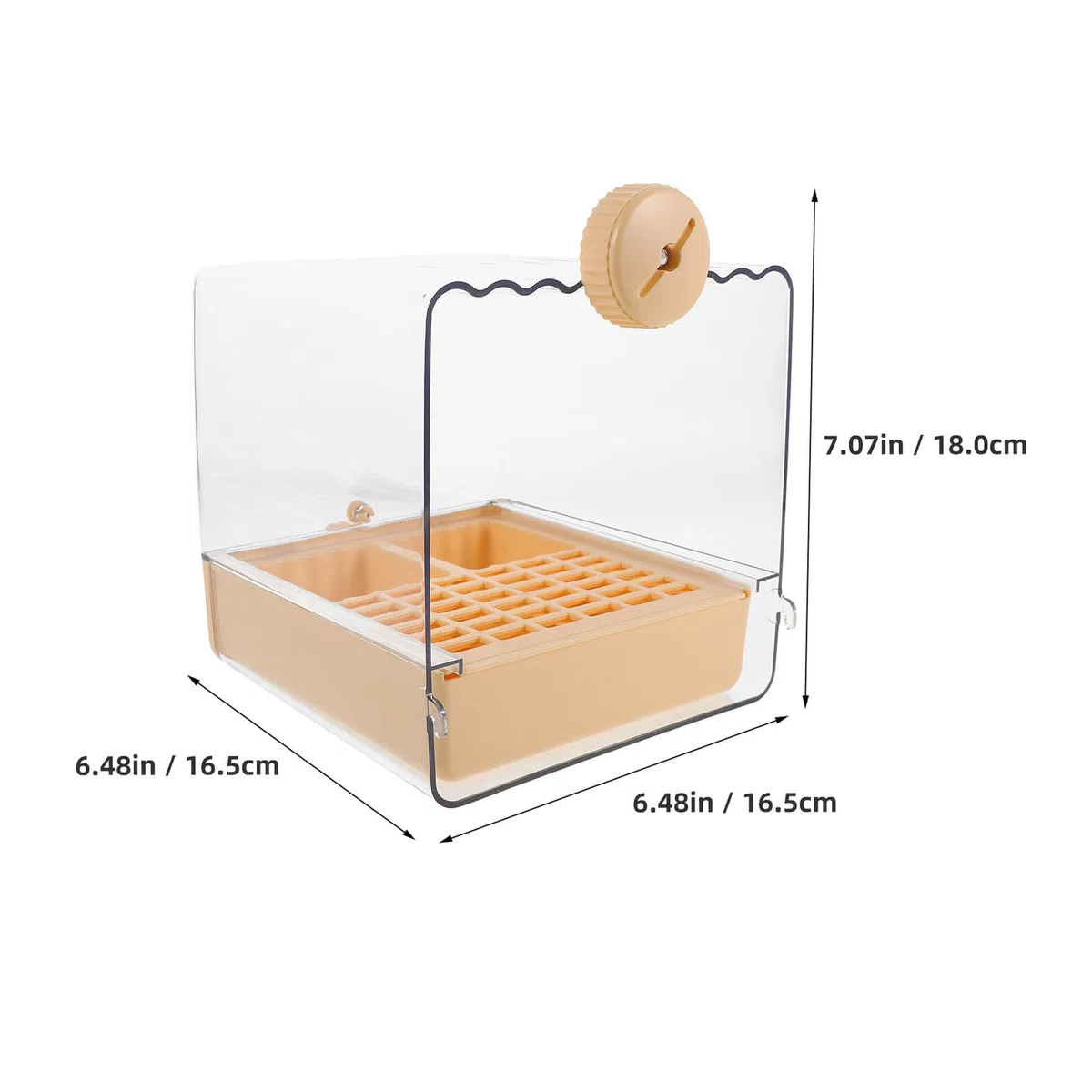 Baño para Pájaros de Interior Comedero Integrado, Cuenco Profundo de Plástico en Color Naranja Cálido, Multifuncional para Jaulas Pequeñas y Medianas, Accesorio Esencial para