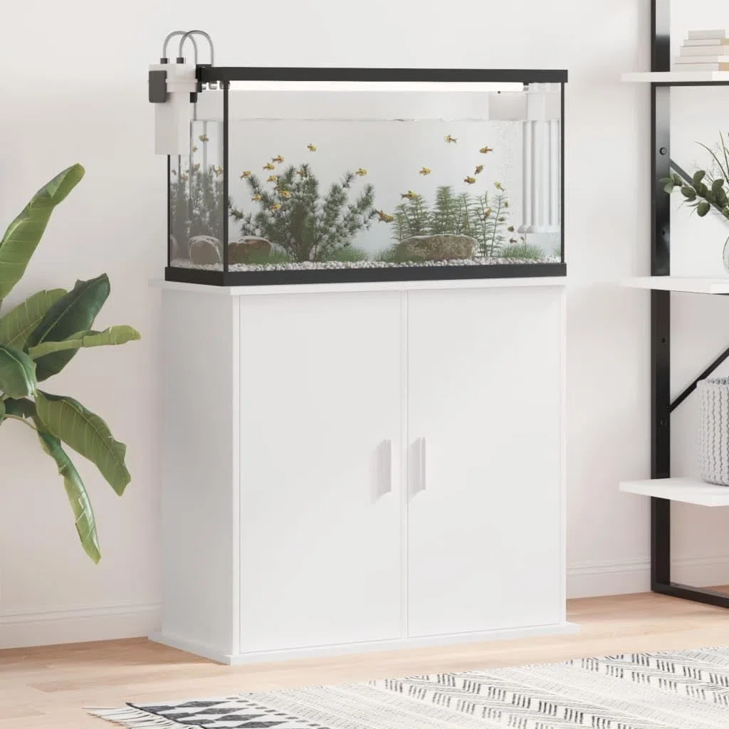 Soporte para Acuario Madera de ingeniería Blanco 81x36x73 cm Peceras Acuario Grande