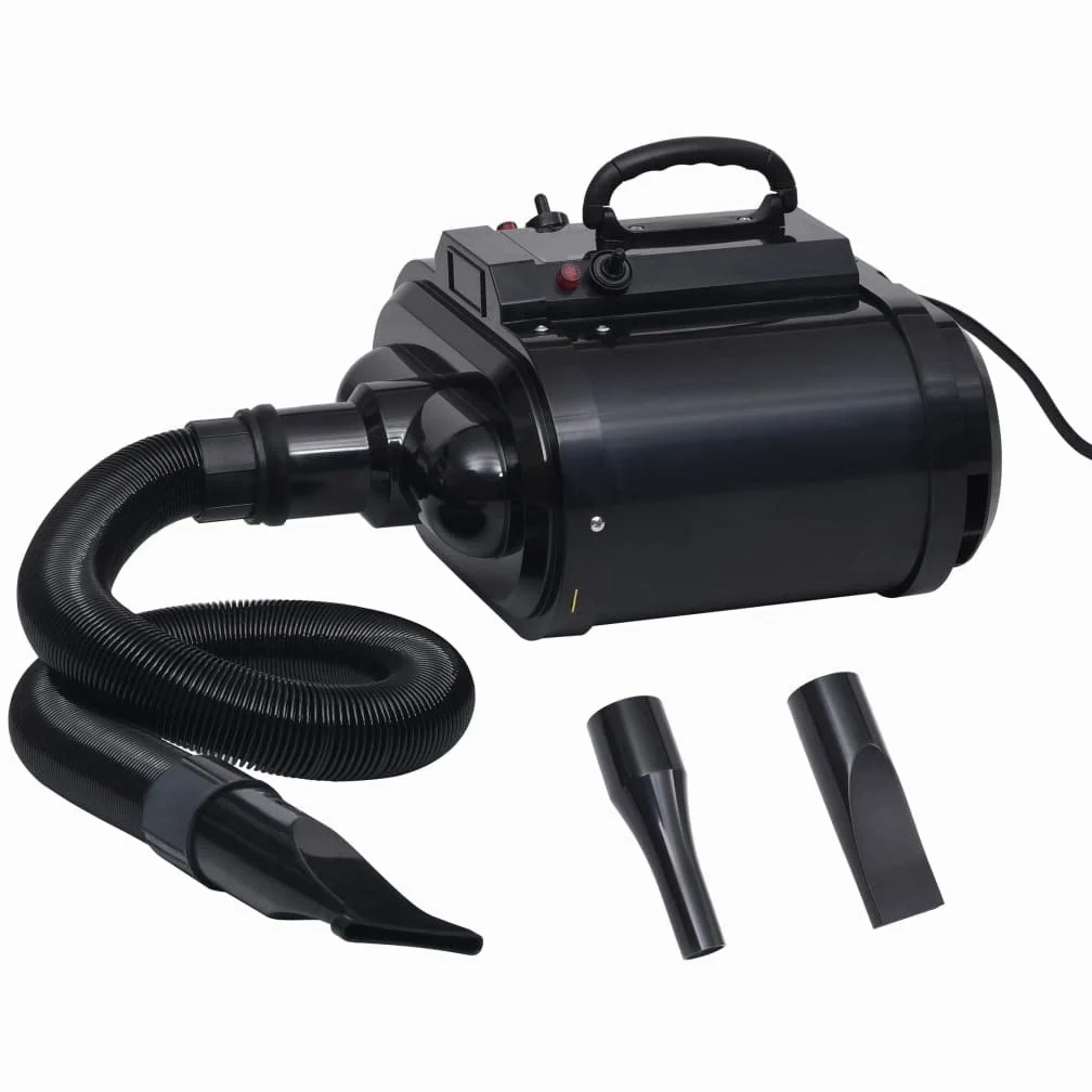 vidaXL Secador de Mascotas Doble Motor Calentadores Animales Perros Negro
