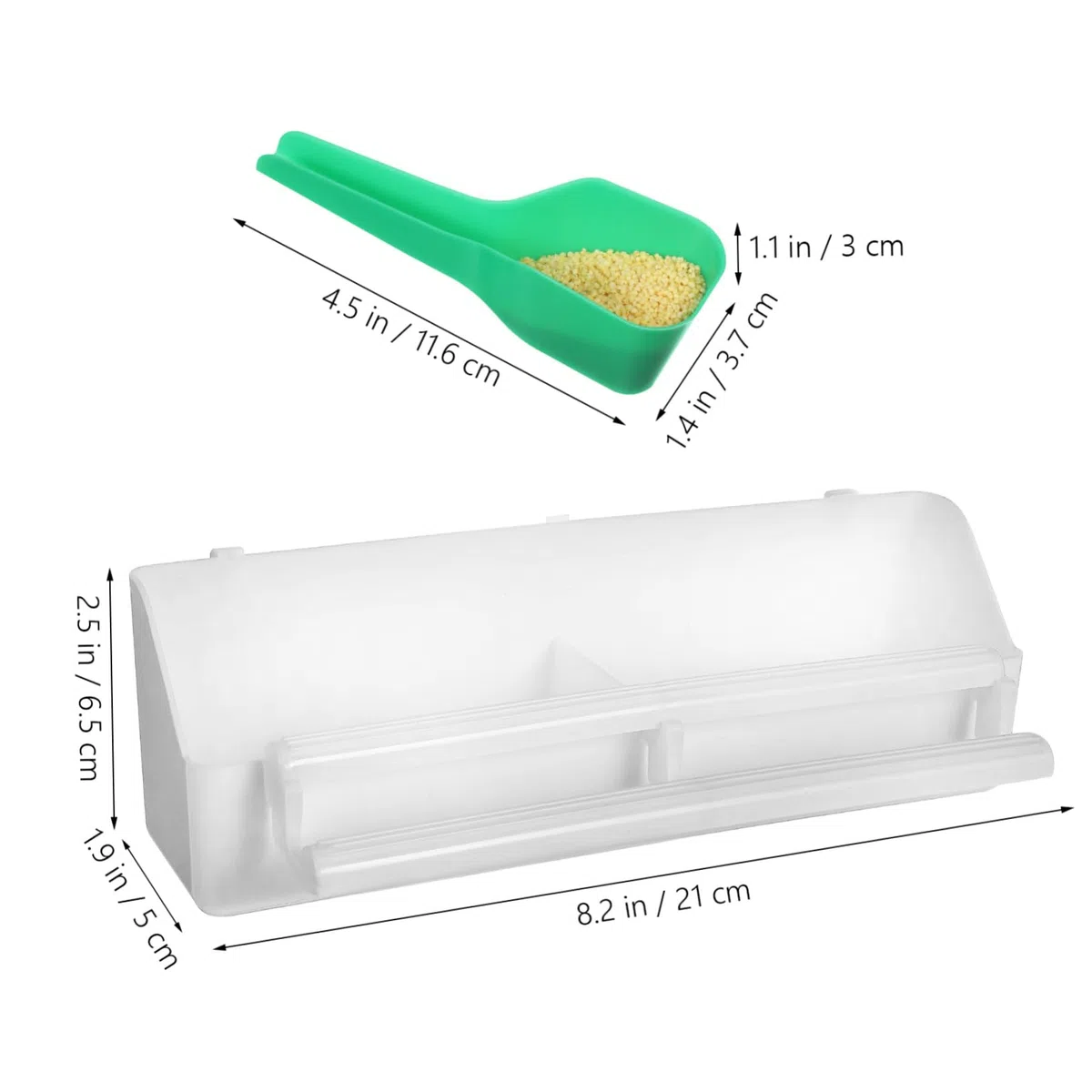 Kisangel 4 Juegos De Caja De Comida para Jaula Cuchara para Comida De Pájaros Jaulas para Pájaros Comederos para Dispensador De Agua Cuencos para a Comedero para