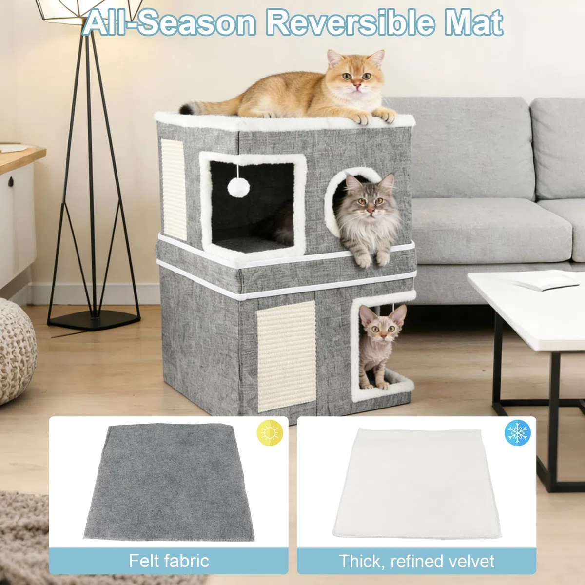 Cueva para gatos, cama para gatos, casa plegable para gatos