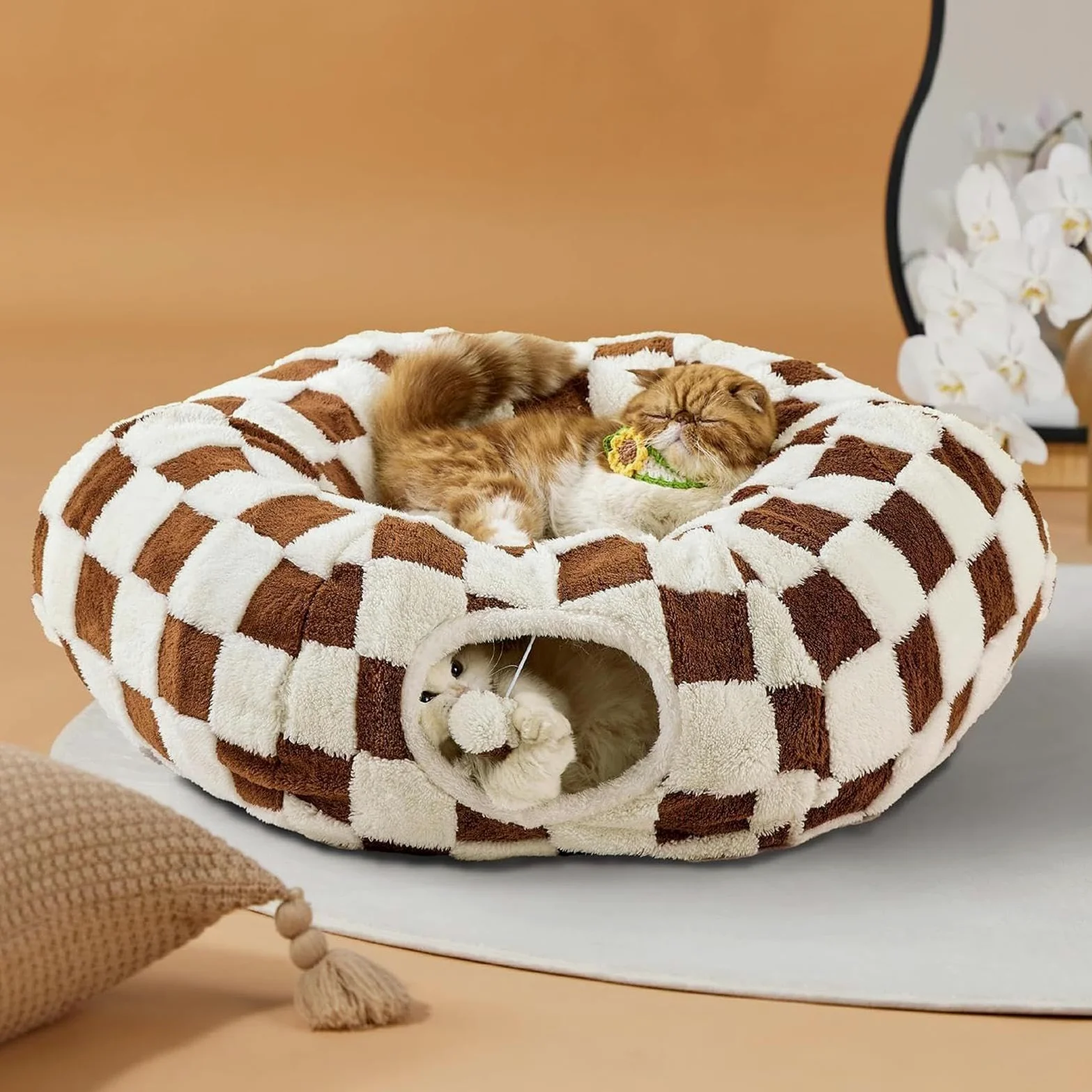 Cama Cueva Para Gatos Desmontable De Mascotas | De Juego Y Cueva Para Dormir Mascotas Pequeñas Interior Dormitorio Sala De Estar Balcón Apartamento Invierno