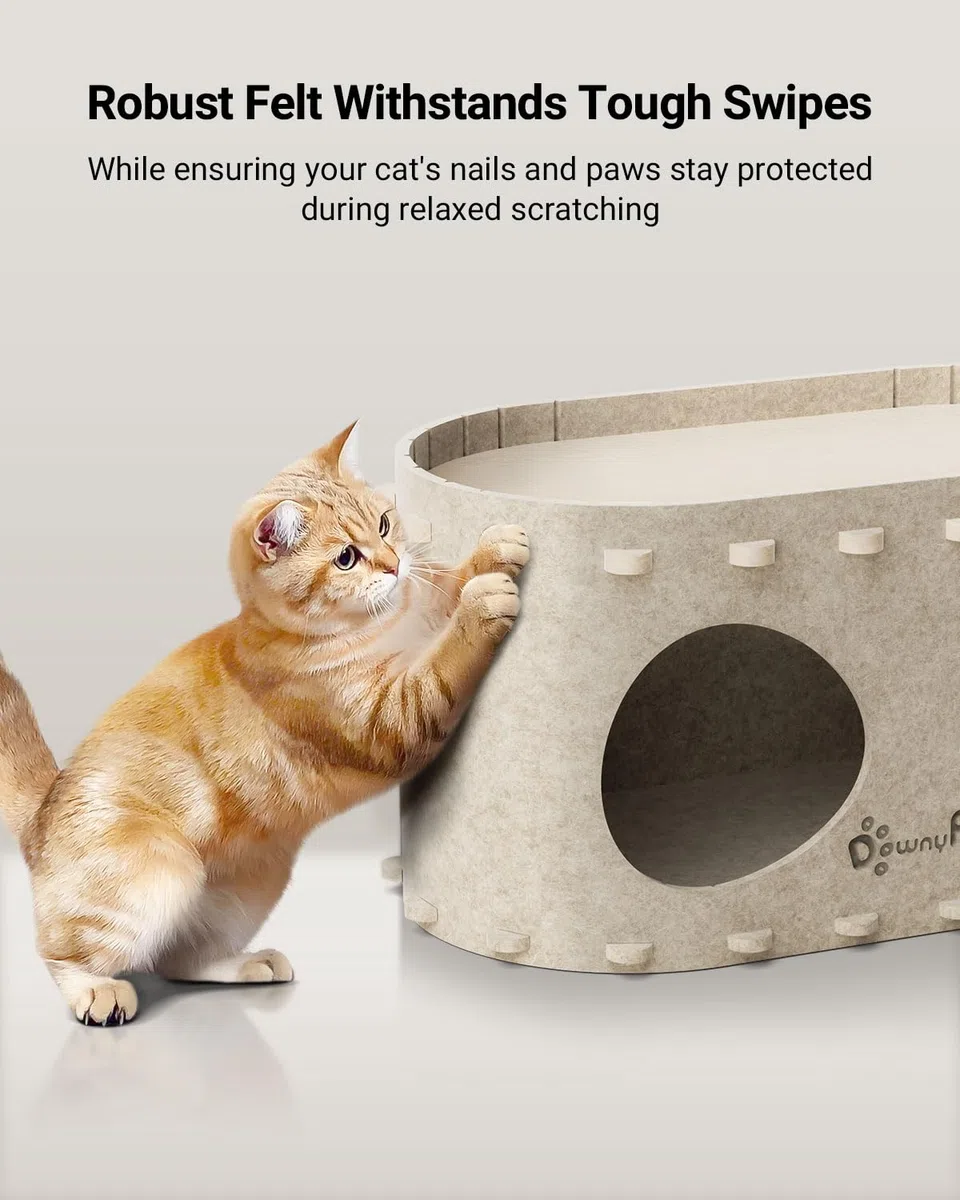 DownyPaws Camas para gatos de interior crema cueva