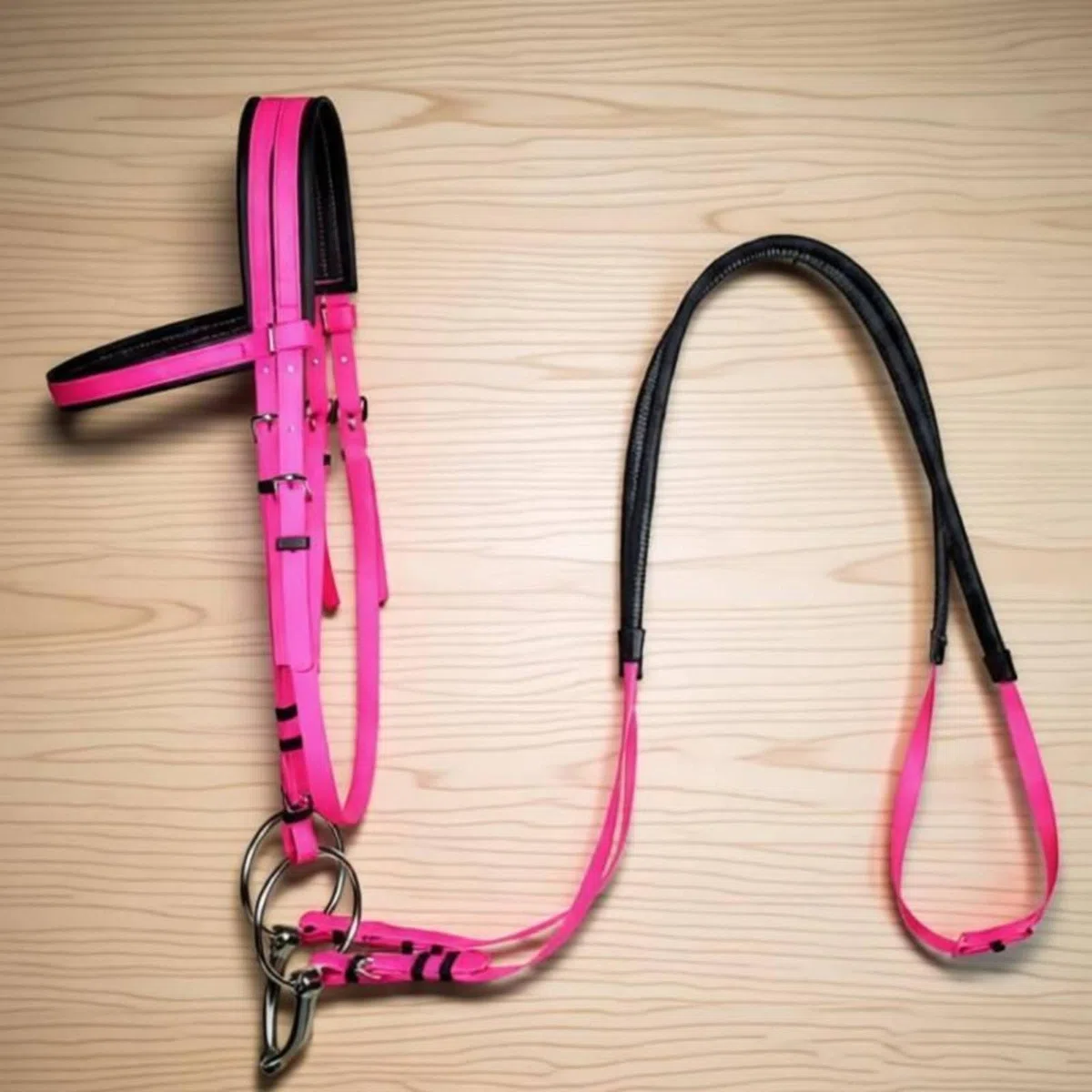 Brida para Caballo Resistente Equipo Ecuestre Cabezada Ajustable y Antideslizantes de PVC Adecuado para Entrenamiento Competición y, Negro